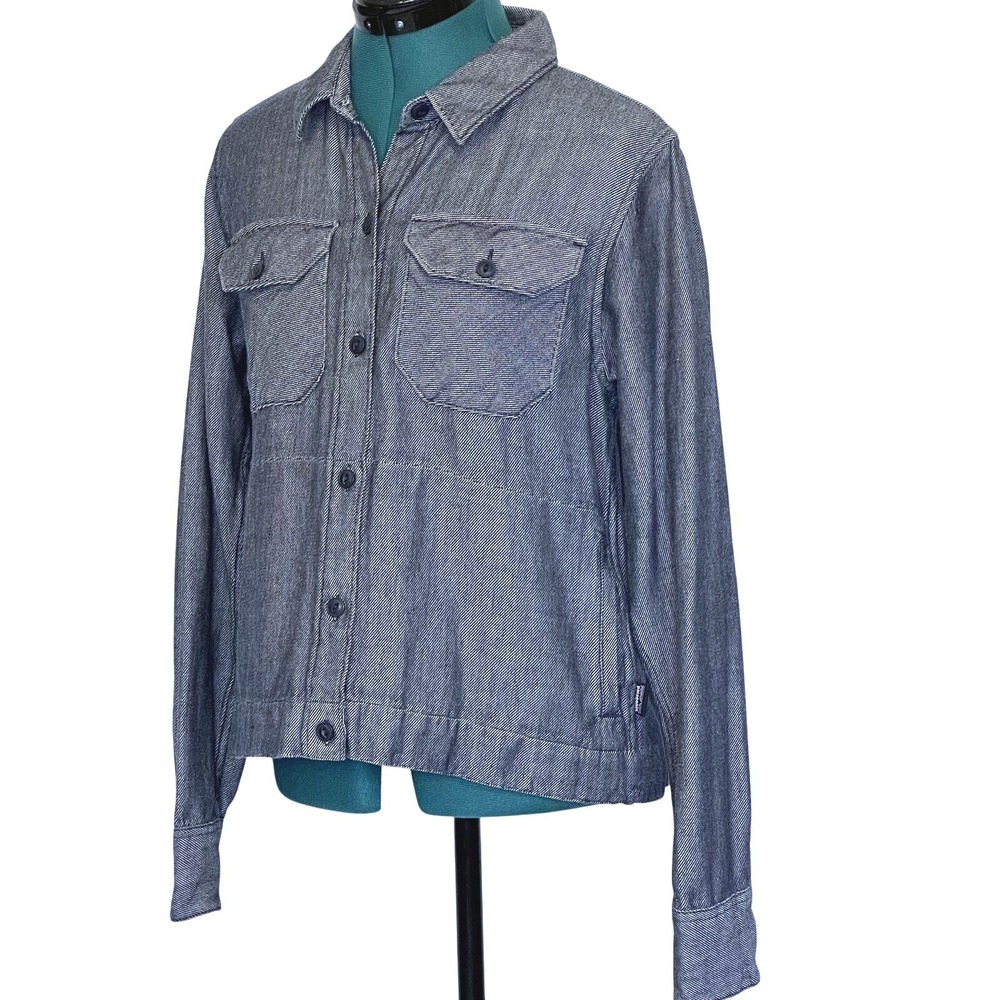 Patagonia Jacket Womens 6 Blue Denim Organic Cotton Chore Shirt Shacket